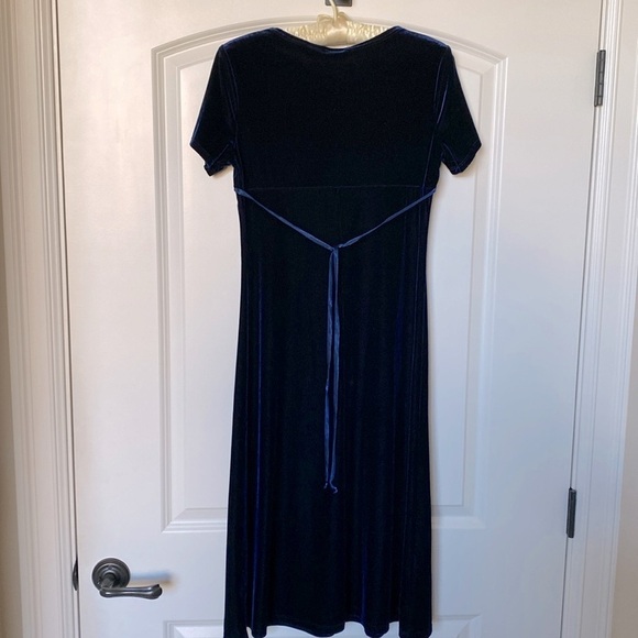 Vintage New Moves Velvet Dress Girls 14 Navy Retro 90’s Y2K Event fairy grunge - Picture 2 of 6